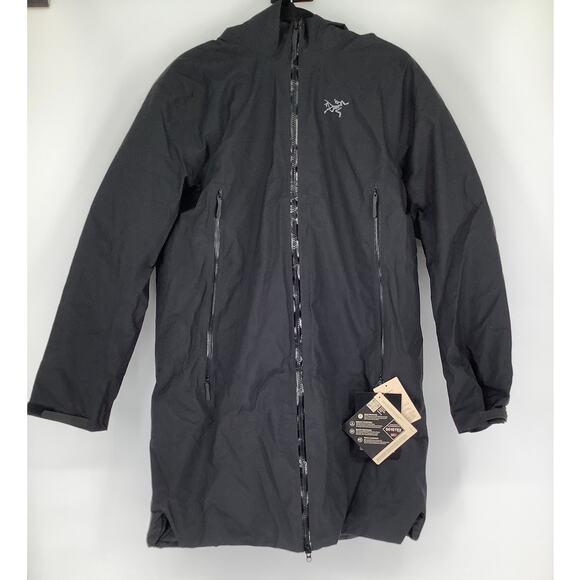 Arc'teryx Women's Large Black Beta Down Parka Coat Hooded Zip Up Outdoor HR4-32 - Picture 3 of 12